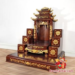 Chạm khắc tinh xảo kết hợp kỹ thuật dát vàng thủ công, giúp tôn lên sự sang trọng và đẳng cấp cho không gian thờ