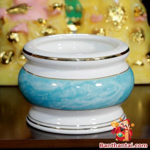 Bát hương gốm trắng lam ngọc