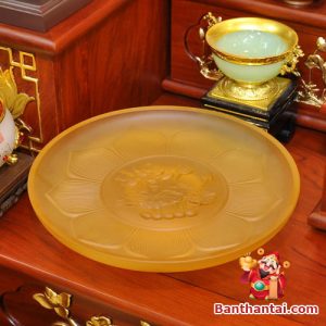 Bộ ban thờ Thần Tài ba gian đồng vàng chữ Phật BTT765