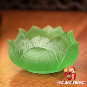 Bộ ban thờ Thần Tài lưu ly ngọc xanh bọc đồng BTT764