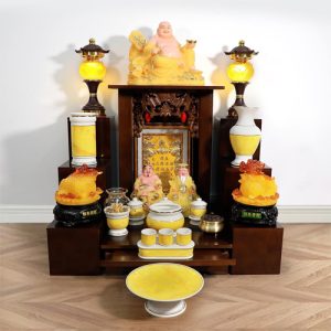 Bộ bàn thờ Thần Tài mái bằng chân trơn BTT729