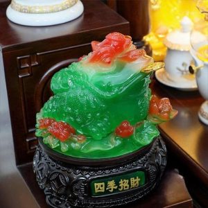 Cóc Thiềm Thừ Chiêu Tài Tiến Bảo Thạch Ngọc, Cao 20cm