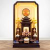 Bộ ban thờ Thần Tài Thổ Địa đồng đỏ hoa sen btt-cc015