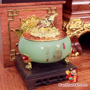 Bộ ban thờ thần tài thổ địa đồng vân đá BTT762