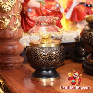 Bộ ban thờ thần tài thổ địa đồng vân đá BTT762