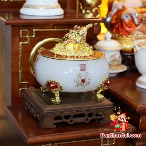Bộ ban thờ Thần Tài Thổ Địa hoa sen dát vàng btt-cc019