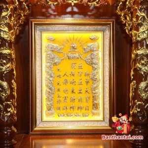 Bộ ban thờ Thần Tài Thổ Địa hoa sen dát vàng btt-cc019