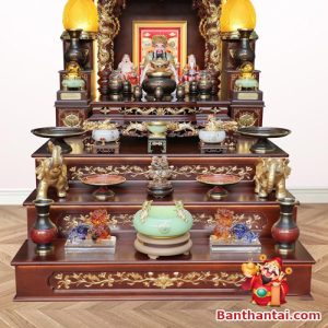 Bộ ban thờ thần tài thổ địa Lục Hợp dát vàng BTT761