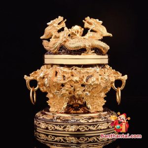 Bộ ban thờ Thần Tài Thổ Địa lưu ly vàng btt-cc017