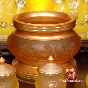 Bộ ban thờ Thần Tài Thổ Địa lưu ly vàng btt-cc017