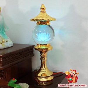 Đôi đèn cầu hoa sen, cao 30cm
