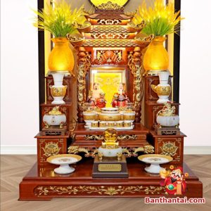 Bộ ban thờ Thần Tài Thổ Địa sứ trắng tâm kinh btt-cc013