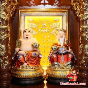 Bộ ban thờ Thần Tài Thổ Địa sứ trắng tâm kinh btt-cc013