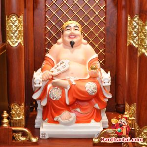 Bộ ban thờ Thổ Địa ba gian sứ trắng sen hồng btt-cc012