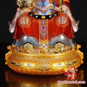 Bộ Tượng Thần Tài Thổ Địa Bột Đá Áo Đỏ ttt-003