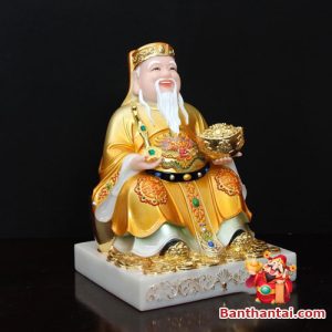 Hình ảnh tượng Thần Tài với họa tiết hoa văn bắt mắt