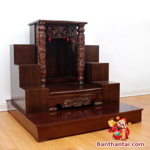 Combo ban thờ Thần Tài song long mái bằng BTT756