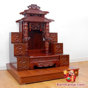 Combo ban thờ thần tài thổ địa gỗ lát mẫu BTT758