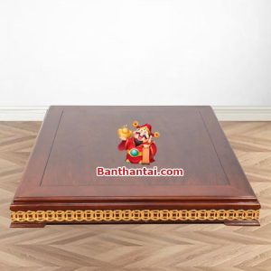Kệ Kê Ban Thờ Thần Tài Thổ Địa KBT-TT003 với họa tiết đồng tiền dát vàng tinh xảo