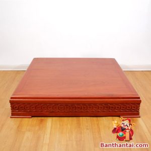 Kệ Kê Ban Thờ Thần Tài Thổ Địa Gỗ Hương kbt-tt0014 nổi bật với họa tiết đồng tiền bắt mắt