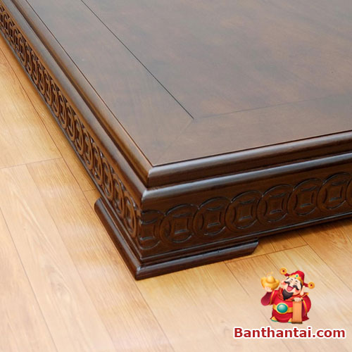 Đường vân gỗ và hoa văn đồng tiền chạm khắc tinh xảo, rõ nét