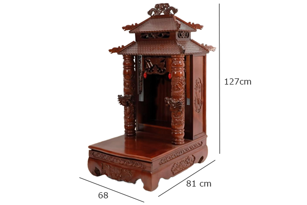 Kích thước bàn thờ Ông Địa lớn 68 x 81 cm