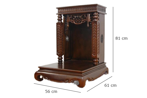 Kích thước bàn thờ Thần Tài trung bình 56 x 61 cm