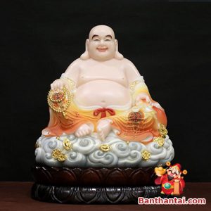 Tượng Di Lặc ngồi đằng vân vàng cam tdl-009 được coi là biểu tượng phú quý và bình an
