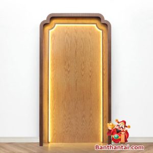 Vách hậy bàn thờ bvh-003 được trang bị thêm hệ thống đèn led chạy quanh