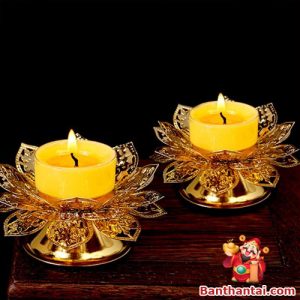 Đế nến Thần Tài bằng đồng chân thấp dntt-004