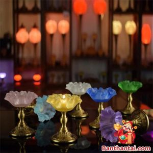 Bộ đế nến Thần Tài Hợp Hà hình hoa dntt-005