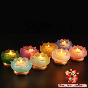 Đế nến Thần Tài lưu ly đế đồng dntt-007