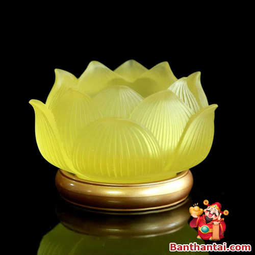 Đế nến Thần Tài hoa sen chân đồng dntt-009