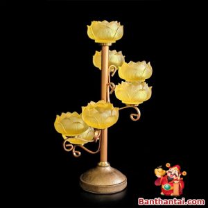 Đế nến Thần Tài bậc bảo liên vàng dntt-012