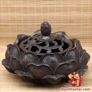 Lư trầm Thần Tài hình hoa sen lttt-003