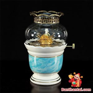 Đèn dầu Thần Tài gốm trắng dt-002