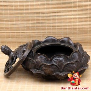 Lư trầm Thần Tài hình hoa sen lttt-003