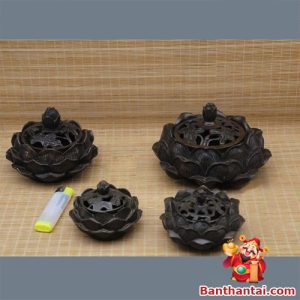 Lư trầm Thần Tài hình hoa sen lttt-003