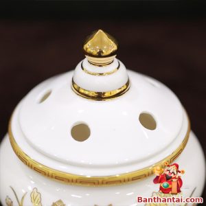 Lư trầm Thần Tài hoa sen vàng lttt-004