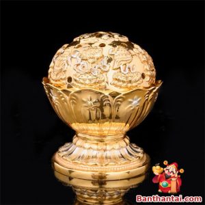 Lư trầm Thần Tài 8 cát tường bằng đồng lttt-008