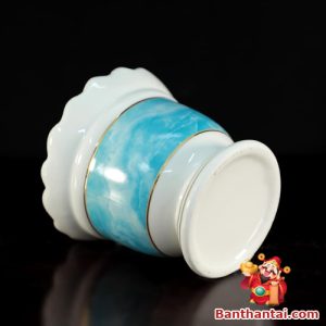 Đèn dầu Thần Tài gốm trắng dt-002