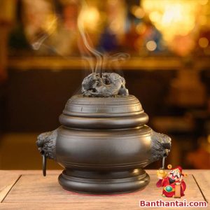 Lư trầm Thần Tài Kỳ Lân bằng đồng lttt-016