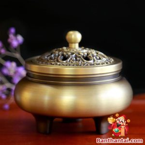 Lư trầm Thần Tài chân cao bằng đồng lttt-021