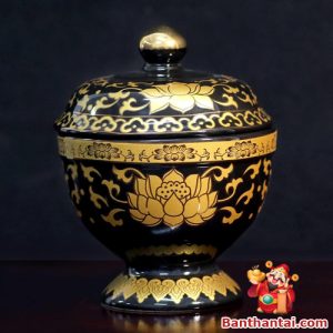 Lư trầm Thần Tài hoa sen vàng lttt-023