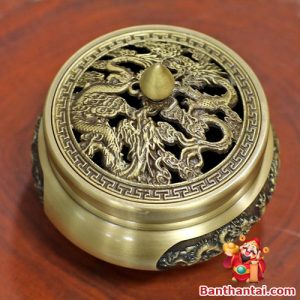Nắp lư chạm khắc hình rồng nổi 3D, mang ý nghĩa phong thủy mạnh mẽ