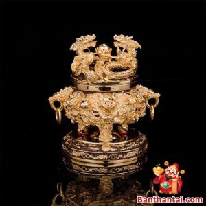 Lư trầm Thần Tài Lưỡng Long tranh châu lttt-027