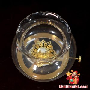 Đèn dầu Thần Tài hoa sen vàng dt-004