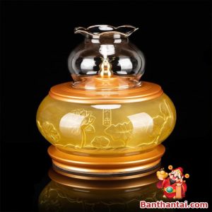 Đèn dầu Thần Tài lưu ly Hà Vận dt-018