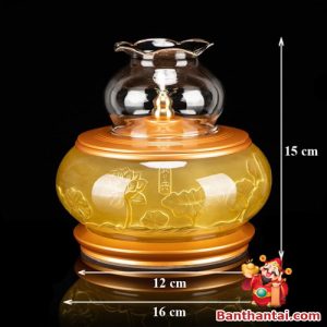 Đèn dầu Thần Tài lưu ly Hà Vận dt-018