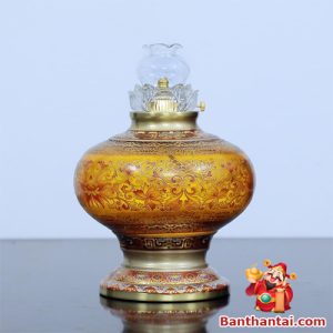 Đèn dầu Thần Tài bằng thủy tinh dt-025